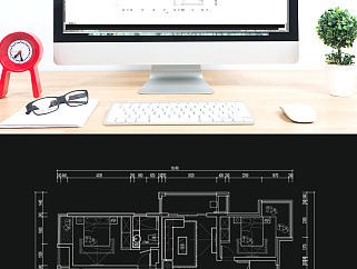 三室两厅高层户型CAD平面定制