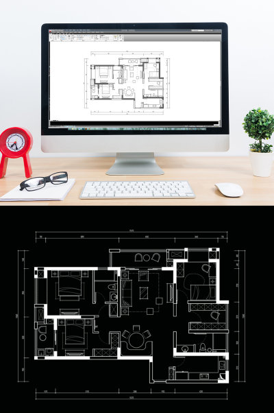 四室两厅CAD平面方案定制