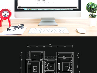 CAD两室一厅户型平面方案