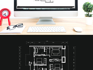 四室两厅户型居室CAD平面方案