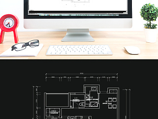 CAD两室一厅户型平面图