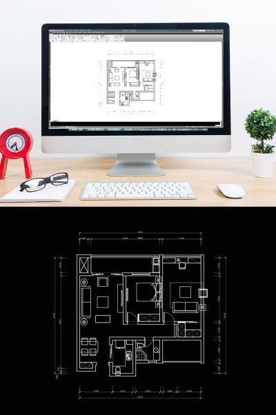 两室一厅户型CAD平面图