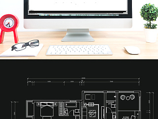 CAD三室两厅户型平面方案居室定制