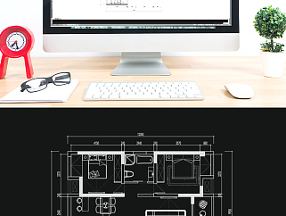 CAD三室两厅户型定制平面方案