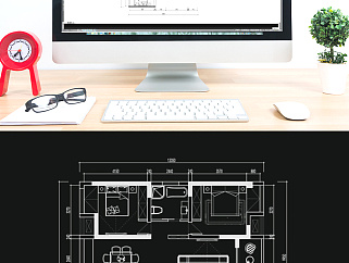 CAD三室两厅户型居室平面方案