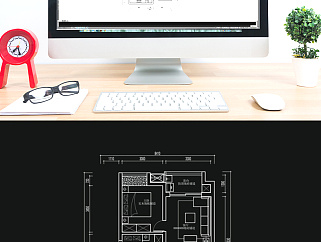 两室一厅CAD户型平面定制方案