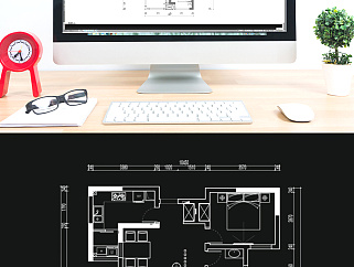 两室两厅高层户型CAD平面方案