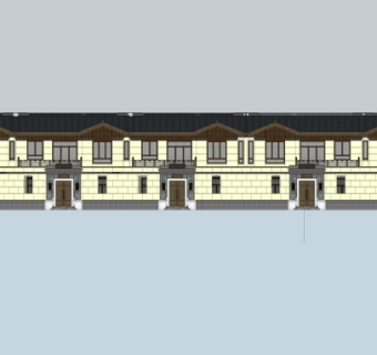 2017别墅洋房建筑效果图CAD商业裙楼