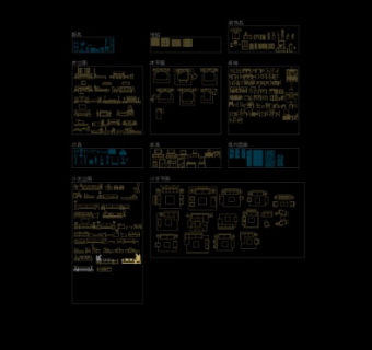 CAD现代室内元素图库大全