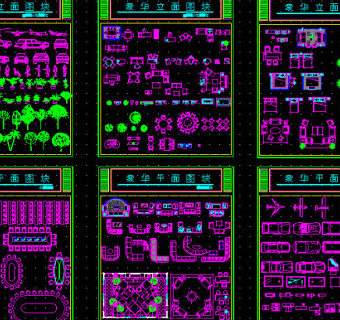 室内装修cad模块平面图