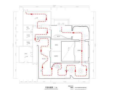 平面引导图CAD室内线图功能区