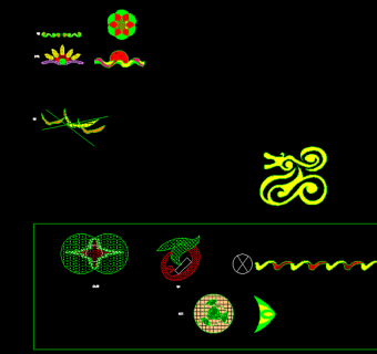 龙纹等模纹CAD素材免费下载