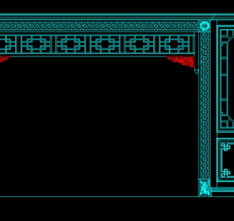 中式垭口花纹cad图纸