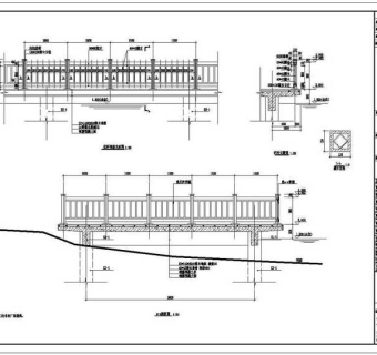 桥头公园景观塑木栏杆CAD图纸
