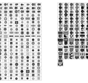 350款地面拼花图案CAD图纸
