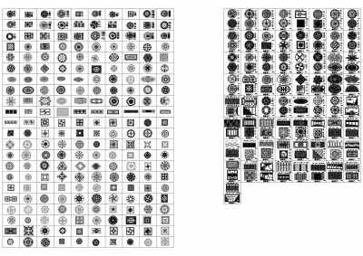 350款地面拼花图案CAD图纸