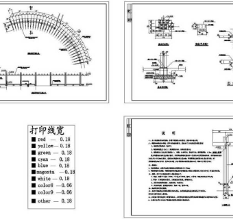 CAD老年公园E花架图纸