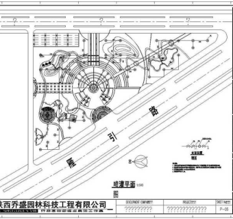 CAD西安公园景观喷灌平面图图纸