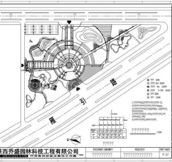 CAD西安公园景观室外灯光图纸