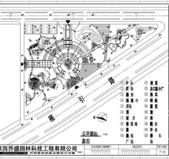 CAD西安公园景观平面标高图纸