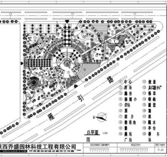 CAD西安公园景观总平面图纸