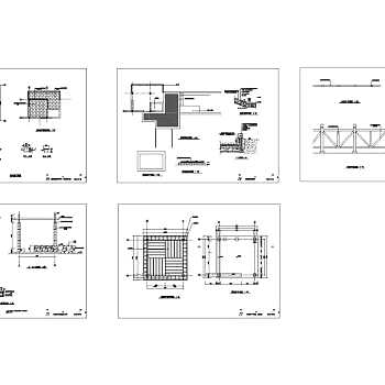 CAD通杨运河公园图纸27-31景观亭