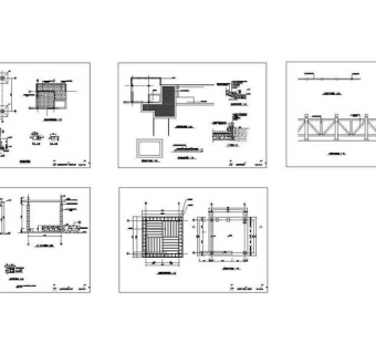 CAD通杨运河公园图纸27-31景观亭