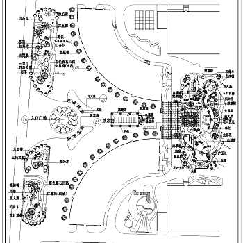 公园施工套图中山平面图CAD图纸