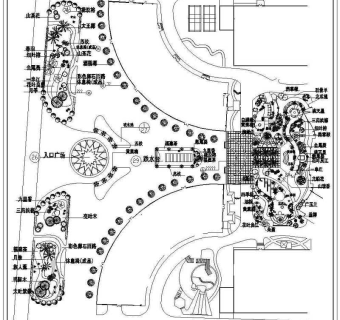 公园施工套图中山平面图CAD图纸
