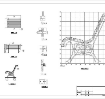 公园景观规划设计座椅CAD图纸