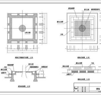 公园景观规划设计树池CAD图纸