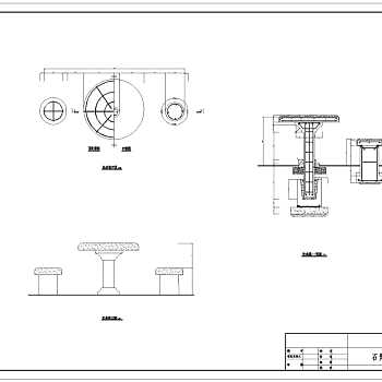 公园景观规划设计石凳子CAD图纸