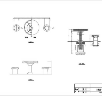 公园景观规划设计石凳子CAD图纸