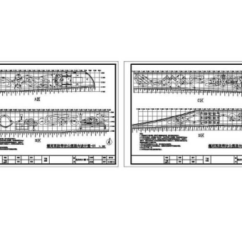 唐山煤河带状公园园林设计竖向设计CAD图