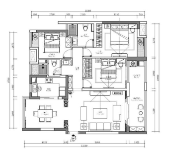 cad室内设计平面户型图