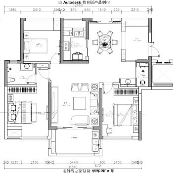 家装室内户型图cad图纸设计