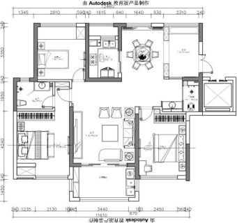 家装室内户型图cad图纸设计