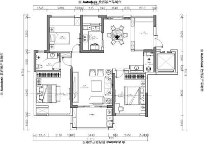 家装室内户型图cad图纸设计