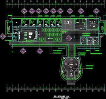 宾馆1层平面cad效果图