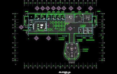宾馆1层平面cad效果图