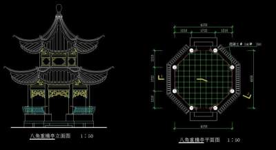 中式传统塔楼建筑CAD图