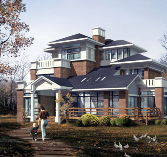 别墅案例效果图cad设计图