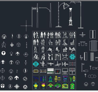 CAD立面人和指北针
