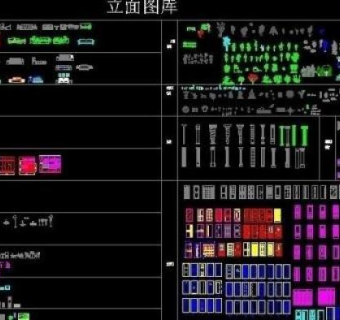 cad立面图库图片
