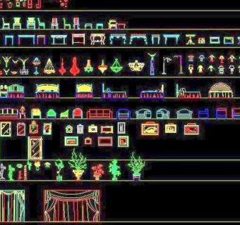 cad欧式立面图库图片
