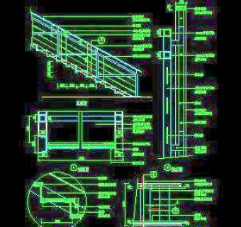 木楼梯、铁艺楼梯、旋转楼梯、现代式楼梯、楼梯扶手CAD图块42
