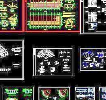 园林设计常用廊架cad图纸