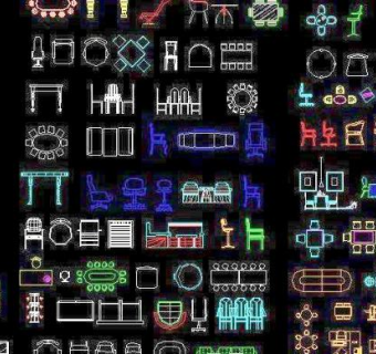 室内桌椅cad图块