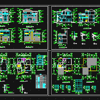 三层别墅CAD图纸
