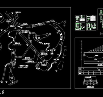 大连市动物园斜拉桥CAD全套设计施工